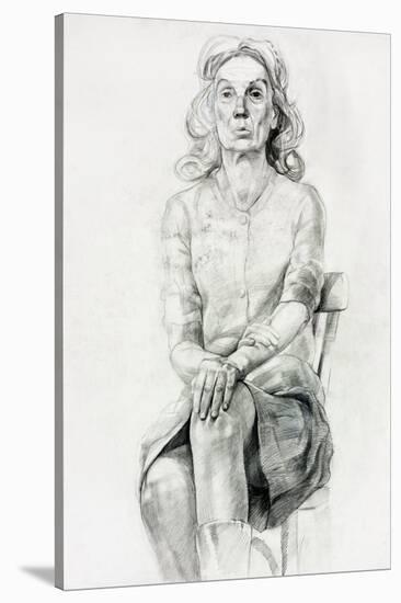 Woman Sitting Sketch-Boyan Dimitrov-Stretched Canvas