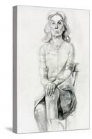 Woman Sitting Sketch-Boyan Dimitrov-Stretched Canvas
