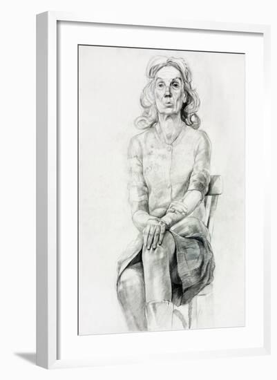 Woman Sitting Sketch-Boyan Dimitrov-Framed Art Print