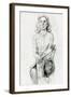 Woman Sitting Sketch-Boyan Dimitrov-Framed Art Print