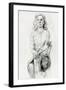 Woman Sitting Sketch-Boyan Dimitrov-Framed Art Print