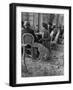 Woman Sitting with Her Pet Ocelot Having Tea at Bois de Boulogne Cafe-Alfred Eisenstaedt-Framed Photographic Print