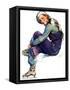 "Woman Skater,"January 21, 1933-Guy Hoff-Framed Stretched Canvas