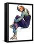 "Woman Skater,"January 21, 1933-Guy Hoff-Framed Stretched Canvas