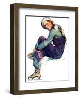 "Woman Skater,"January 21, 1933-Guy Hoff-Framed Giclee Print