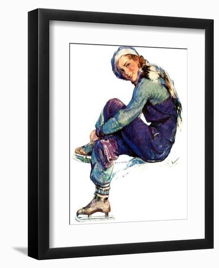 "Woman Skater,"January 21, 1933-Guy Hoff-Framed Giclee Print