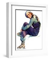 "Woman Skater,"January 21, 1933-Guy Hoff-Framed Giclee Print