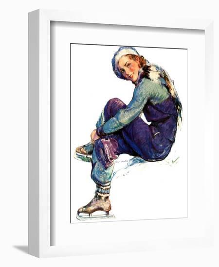"Woman Skater,"January 21, 1933-Guy Hoff-Framed Giclee Print