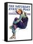 "Woman Skater," Saturday Evening Post Cover, January 21, 1933-Guy Hoff-Framed Stretched Canvas