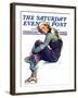 "Woman Skater," Saturday Evening Post Cover, January 21, 1933-Guy Hoff-Framed Giclee Print