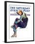 "Woman Skater," Saturday Evening Post Cover, January 21, 1933-Guy Hoff-Framed Giclee Print