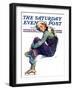 "Woman Skater," Saturday Evening Post Cover, January 21, 1933-Guy Hoff-Framed Premium Giclee Print