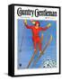 "Woman Ski Jumper," Country Gentleman Cover, January 1, 1934-Carolyn Haywood-Framed Stretched Canvas