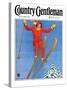 "Woman Ski Jumper," Country Gentleman Cover, January 1, 1934-Carolyn Haywood-Stretched Canvas