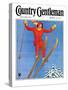 "Woman Ski Jumper," Country Gentleman Cover, January 1, 1934-Carolyn Haywood-Stretched Canvas