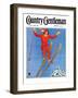 "Woman Ski Jumper," Country Gentleman Cover, January 1, 1934-Carolyn Haywood-Framed Giclee Print