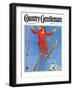 "Woman Ski Jumper," Country Gentleman Cover, January 1, 1934-Carolyn Haywood-Framed Giclee Print