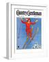 "Woman Ski Jumper," Country Gentleman Cover, January 1, 1934-Carolyn Haywood-Framed Giclee Print