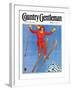 "Woman Ski Jumper," Country Gentleman Cover, January 1, 1934-Carolyn Haywood-Framed Giclee Print