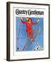 "Woman Ski Jumper," Country Gentleman Cover, January 1, 1934-Carolyn Haywood-Framed Giclee Print