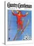 "Woman Ski Jumper," Country Gentleman Cover, January 1, 1934-Carolyn Haywood-Stretched Canvas