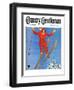 "Woman Ski Jumper," Country Gentleman Cover, January 1, 1934-Carolyn Haywood-Framed Giclee Print