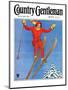 "Woman Ski Jumper," Country Gentleman Cover, January 1, 1934-Carolyn Haywood-Mounted Giclee Print