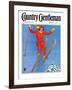 "Woman Ski Jumper," Country Gentleman Cover, January 1, 1934-Carolyn Haywood-Framed Giclee Print