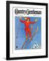 "Woman Ski Jumper," Country Gentleman Cover, January 1, 1934-Carolyn Haywood-Framed Giclee Print