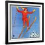 "Woman Ski Jumper,"January 1, 1934-Carolyn Haywood-Framed Giclee Print