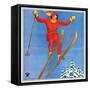 "Woman Ski Jumper,"January 1, 1934-Carolyn Haywood-Framed Stretched Canvas