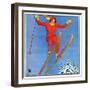 "Woman Ski Jumper,"January 1, 1934-Carolyn Haywood-Framed Giclee Print