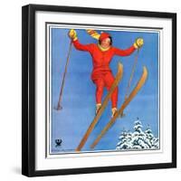 "Woman Ski Jumper,"January 1, 1934-Carolyn Haywood-Framed Premium Giclee Print