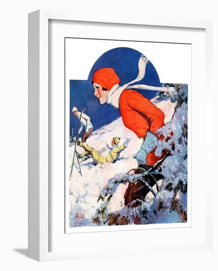 "Woman Skier,"February 14, 1931-James C. McKell-Framed Giclee Print