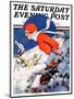 "Woman Skier," Saturday Evening Post Cover, February 14, 1931-James C. McKell-Mounted Giclee Print