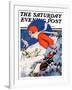 "Woman Skier," Saturday Evening Post Cover, February 14, 1931-James C. McKell-Framed Giclee Print