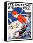 "Woman Skier," Saturday Evening Post Cover, February 14, 1931-James C. McKell-Framed Stretched Canvas