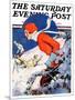 "Woman Skier," Saturday Evening Post Cover, February 14, 1931-James C. McKell-Mounted Giclee Print