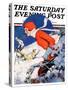 "Woman Skier," Saturday Evening Post Cover, February 14, 1931-James C. McKell-Stretched Canvas