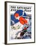 "Woman Skier," Saturday Evening Post Cover, February 14, 1931-James C. McKell-Framed Giclee Print