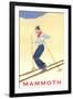 Woman Skiing Down Hill, Mammoth-null-Framed Art Print