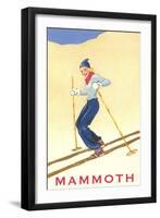 Woman Skiing Down Hill, Mammoth-null-Framed Art Print