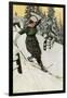 Woman Skiing, Late 19th or Early 20th Century-Ernst Platz-Framed Giclee Print