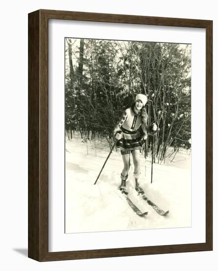 Woman Skiing-null-Framed Photo