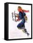 "Woman Sledder,"January 19, 1935-John LaGatta-Framed Stretched Canvas