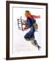 "Woman Sledder,"January 19, 1935-John LaGatta-Framed Giclee Print