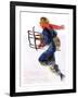 "Woman Sledder,"January 19, 1935-John LaGatta-Framed Giclee Print