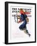 "Woman Sledder," Saturday Evening Post Cover, January 19, 1935-John LaGatta-Framed Giclee Print