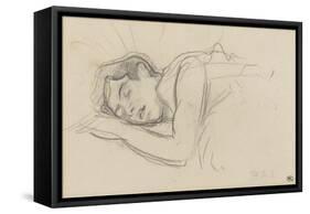 Woman Sleeping, Right Cheek Resting on the Left Hand-Henri de Toulouse-Lautrec-Framed Stretched Canvas