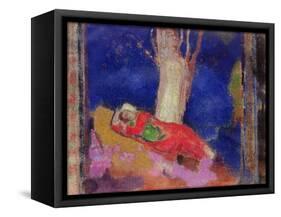 Woman Sleeping under a Tree, 1900-01-Odilon Redon-Framed Stretched Canvas